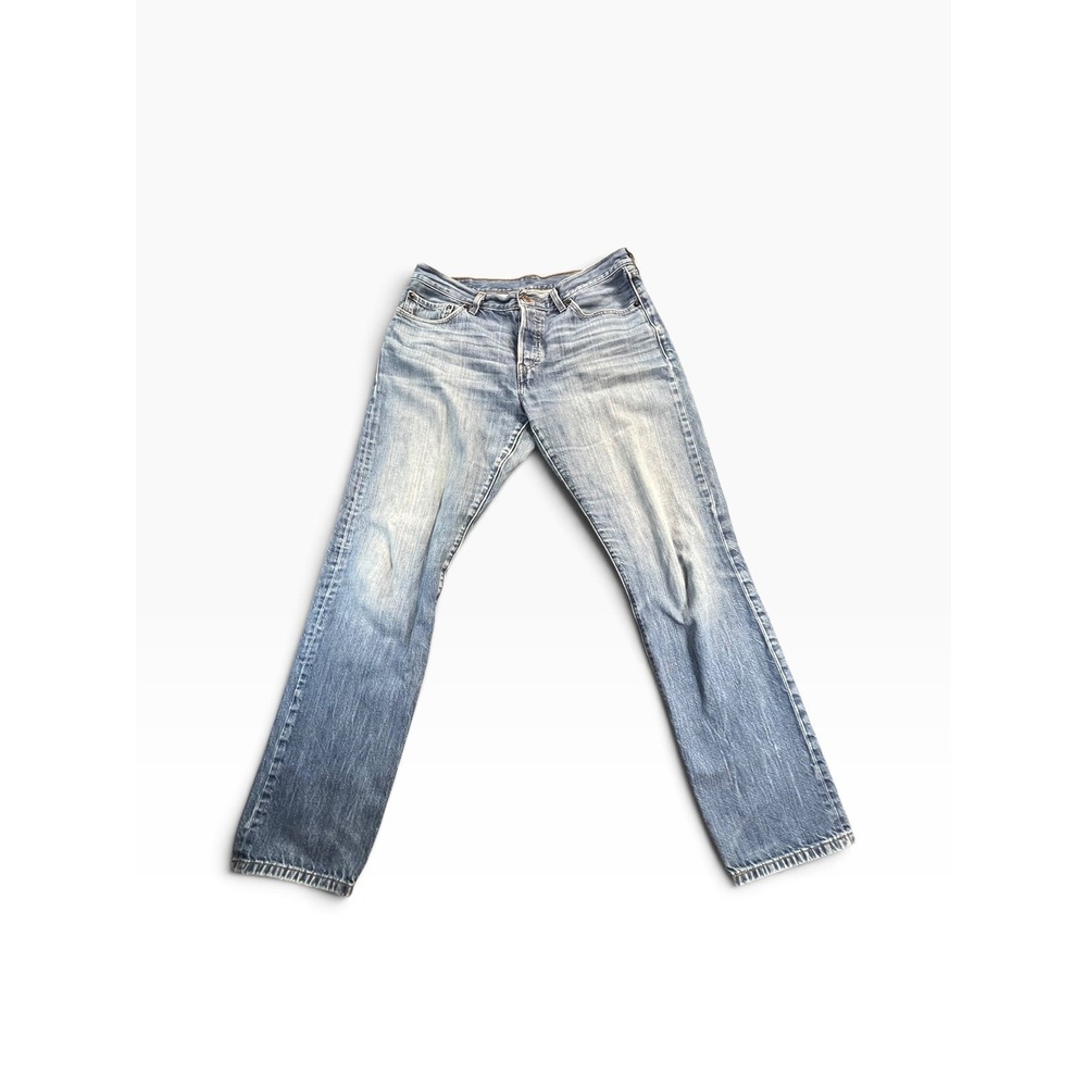 Levis 501 Jeans Mens 31x32 Blue Button Fly Denim Pants Faded Straight Classic